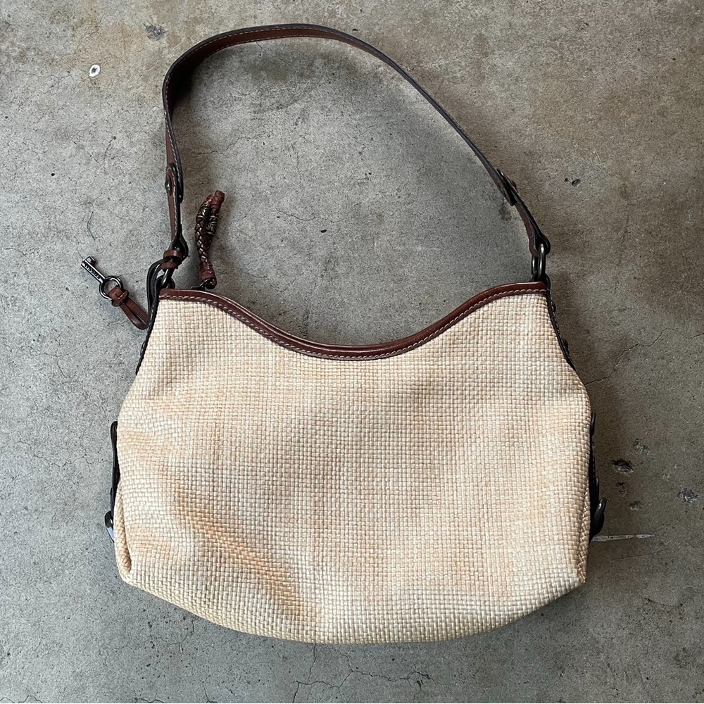 Fossil Cream and Brown Shoulder Bag